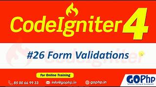 #26 Form Validations in CodeIgniter 4