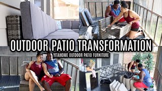 EXTREME OUTDOOR PATIO MAKEOVER PART 1 | CLEAN WITH ME PATIO | YITAHOME UNBOXING |  @Miss BT