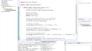 Java 2.8- User Input from Keyboard Using Scanner Object