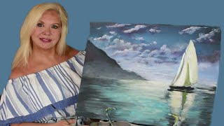 How To Paint a Seascape -SMOOTH SAILING - Acrylic Art Lesson   -