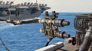 The Weird Technology US Navy Uses to Refuel Billion $ Aircraft Carriers at Sea