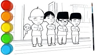 Upin & Ipin dan teman-teman Ragam Ramadhan - Ipin telat Tarawih | menggambar dan mewarnai Terbaru