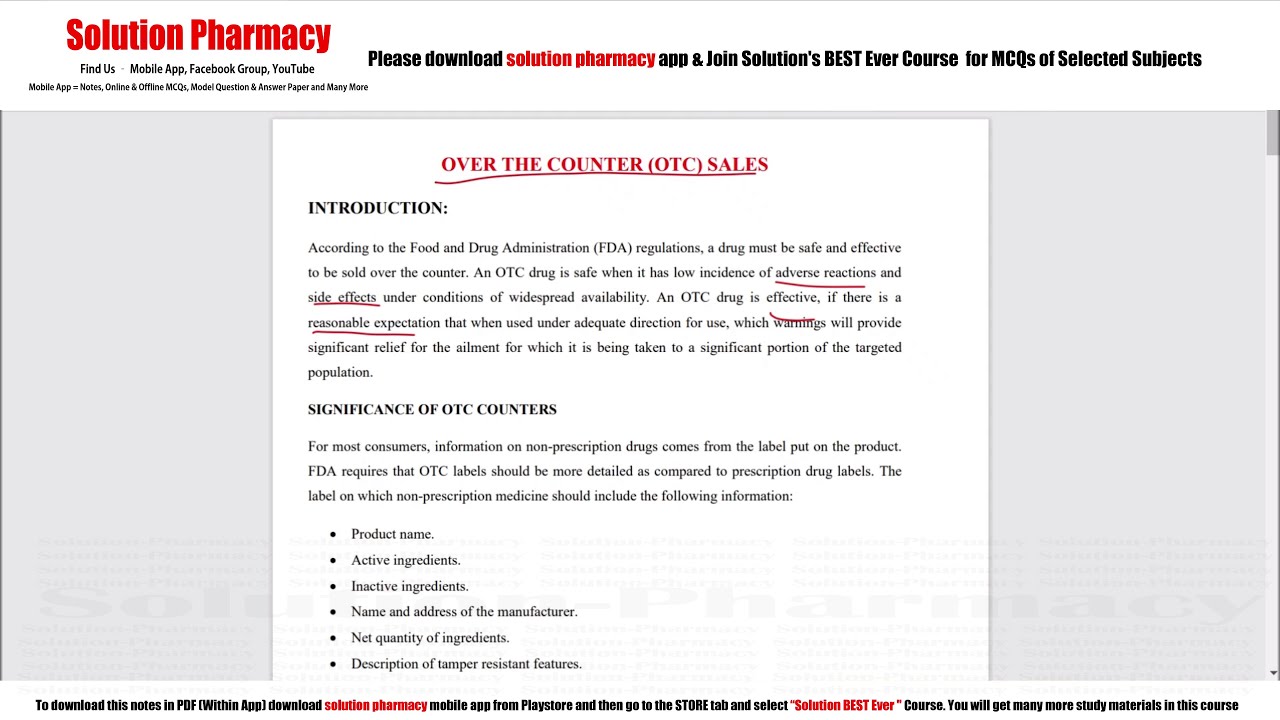 Pharmacy Practice (25)Over The Counter Sale | OTC Sale | Pharmacy ...