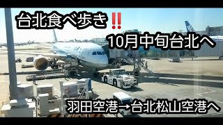 台北食べ歩き(小籠包など)　10月中旬台北へ　羽田空港→台北松山空港へ