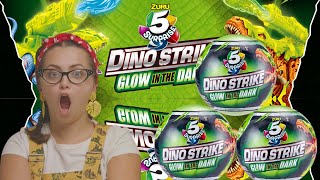 DINO STRIKE GLOW IN THE DARK DINOSAURS ZURU 5 SURPRISE OPENING