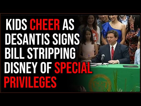 Children Cheer As DeSantis Signs Bill Stripping Disney Of Tax ...