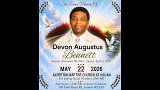 In Loving Memory of Devon Augustus Bennett