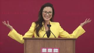Michelle Yeoh addresses the Harvard Law School Class of 2023