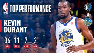 Kevin Durant Puts Up 36 pts, 11 rebs, 7asts vs Dallas Mavericks