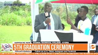 HON. COSMAS BYARUHANGA' SPEECH ON THE 5TH GRADUATION CEREMONY IF UTC KYEMA 26th April 2024