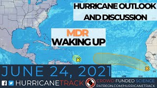 June 24 Hurricane Outlook & Discussion: Fairly busy in the tropics as we end the month