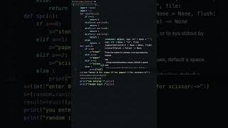 Python code for Rock paper and scissors game