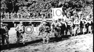 US soldiers relax before embarking onto LSTs on the Admiralty Islands in Papua Ne...HD Stock Footage