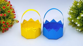 DIY Easter Basket Ideas | Handmade Paper Mini Flower Basket | Paper Flower Basket Making Tutorial