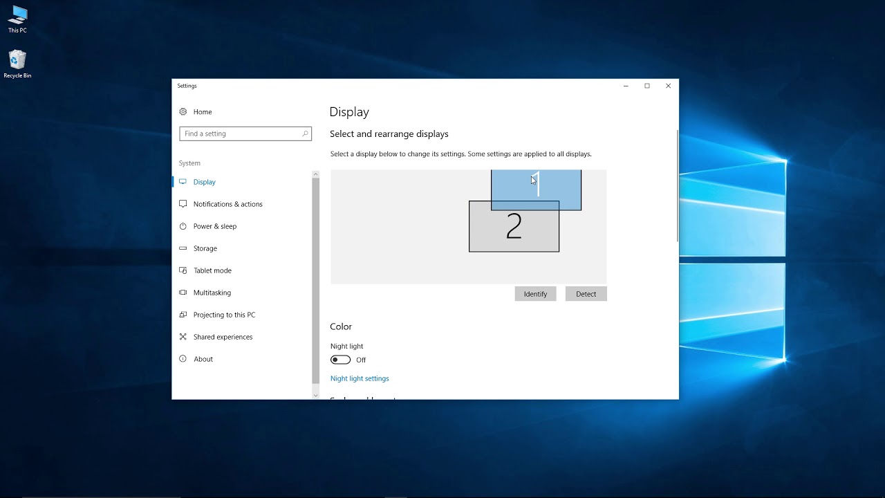 Windows 10 Multiple Monitor Display Settings - YouTube