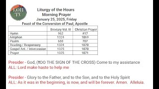 Liturgy of the Hours Morning Prayer January 25, 2025