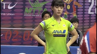 ジュニア女子団体 準決勝 日本vs北朝鮮 第2試合 長﨑美柚 vs PYON Song Gyong／アジアジュニア＆カデット卓球選手権大会