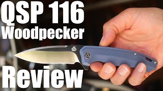 QSP 116 Woodpecker Knife Review.  Titanium, Ball Bearings, M390 Oh My!