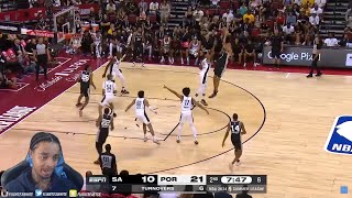 WEMBY TOP 5 C EVER!! FlightReacts To SPURS vs BLAZERS | NBA SUMMER LEAGUE 23 | FULL GAME HIGHLIGHTS!