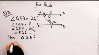 In figure 6.30 AB parallel to CD,EF perpendicular to CD and angle GED= 126° find angle AGE,angle GEF