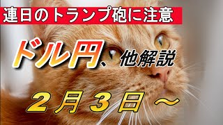 【TAKA FX】ようこそ2月！ドル円他各通貨の環境認識解説。2月3日(月)～