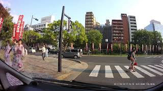 広島の浴衣を着る祭り、とうかさんの市街地