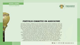 Portfolio Committee on Agriculture, 04 February 2025