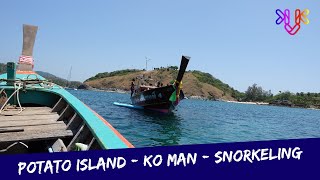 Potato island snorkeling spot | Ko Man | A kék tengericsillagok és színes halak bűvöletében