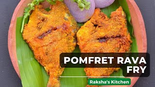 Pomfret Rava Fry - How To Fry Pomfret At Home? - Raksha's Kitchen