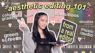 the ultimate guide to editing ~CUTE  & AESTHETIC~ videos | animations, VHS effects, music +more!