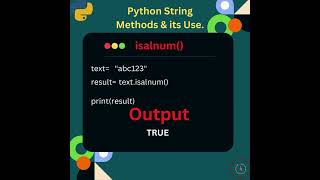 Exploring Python String Methods 'isalnum()' #python #coding #interview #pythontutorial