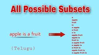All Possible Subsets | Problem solving | coding practice -35
