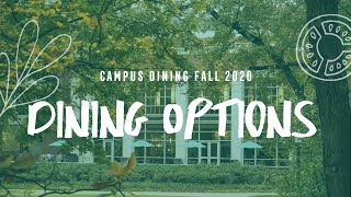 Campus Dining Fall 2020 Dining Options