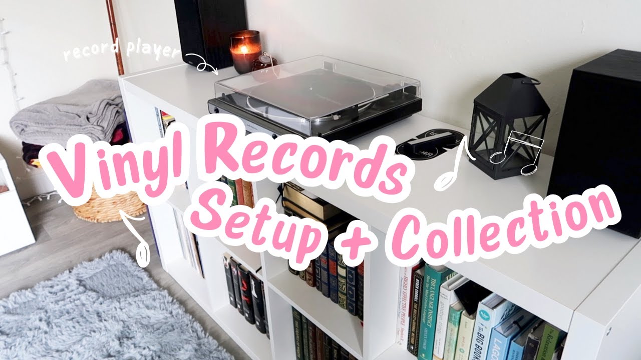 My Vinyl Record Player Setup Mini Record Collection Aesthetic Youtube