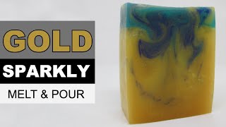 Gold Sparkly Melt and Pour Soap, Scented with Coconut Lime