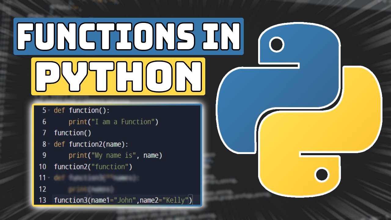 How To Use Functions In Python Python Tutorial For Beginners Youtube