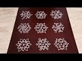 5×3 dots daily use sikku kolam designs for beginners. Easy dot kolam/ Easy rangoli. Simple muggulu.