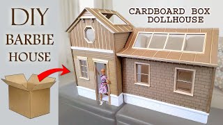 DIY Barbie House Cardboard Box Dollhouse Part 1 | 1:6 Scale | Handmade Recycled Crafts