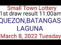 STL - QUEZON,BATANGAS,LAGUNA March 8, 2022 1ST DRAW RESULT