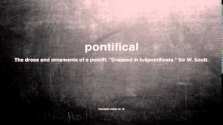 What does pontifical mean