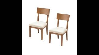 2 Southern Enterprises Hambleden Natural Dining Chairs with Cushion - The Classy Home