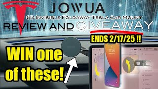 Tesla Upgrades! Jowua 6D Invisible Foldaway Phone Mount Review + Install \u0026 Giveaway!