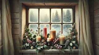 Christmas Day | Frosty Window Vignette | Peaceful Winter Ambience with Candlelight