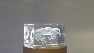 Exquisite 3D Engraved Crystal of a Majestic Crab - Perfect for Ocean Lovers - FSAN42