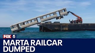 2 old MARTA railcars dumped in the sea | FOX 5 News