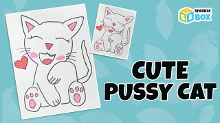 Cute Pussy Cat | Quick Crafts to do at home | Paper Crafts for kids | Sparkle Box