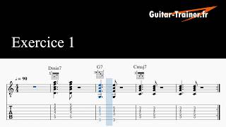 Exercice rythmique II V I - guitar-trainer.fr