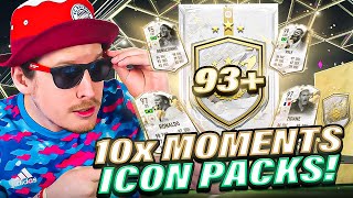 I opened 10x 93+ ICON MOMENTS PACKS and THIS happened! FIFA 22 Ultimate Team