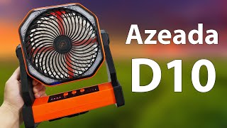 Quạt tích điện Azeada D10 - Pin siêu khủng 20.000mAh - 2 tầng động cơ - Mời anh em xem chơi cho vui