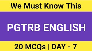 PGTRB ENGLISH MCQS | DAY - 7 | #baconessays